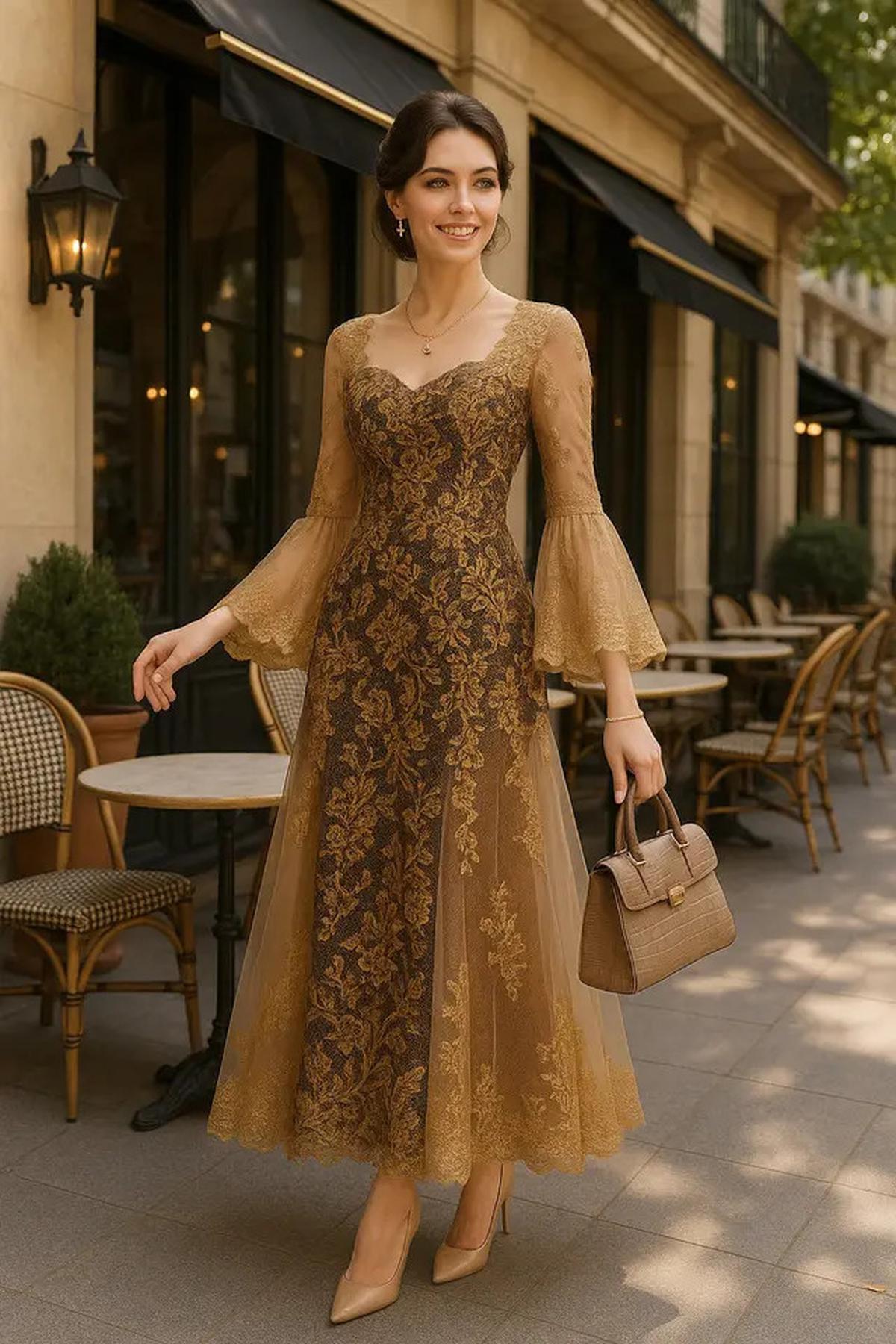 7 Pilihan Long Dress Batik Brokat Lengan Trompet, Mewah &amp; Unik untuk Acara Formal 2025