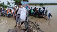 Jembatan Gantung Jadi Solusi Sementara Penyeberangan Berisiko di Lampung Timur