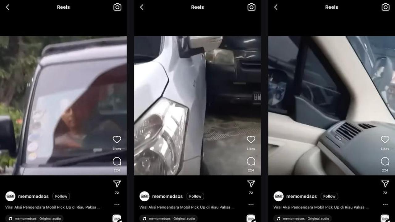 Sopir Serempet Mobil di SPBU