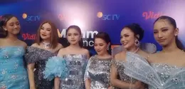 Momen Hangat HUT SCTV 36, 3 Diva dan para juara The Icon. (M Altaf Jauhar/ Liputan6.com)