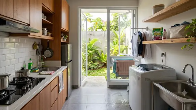 6 Desain Dapur dengan Area Cuci agar Tidak Lembap, Solusi Rumah Lebih Bersih