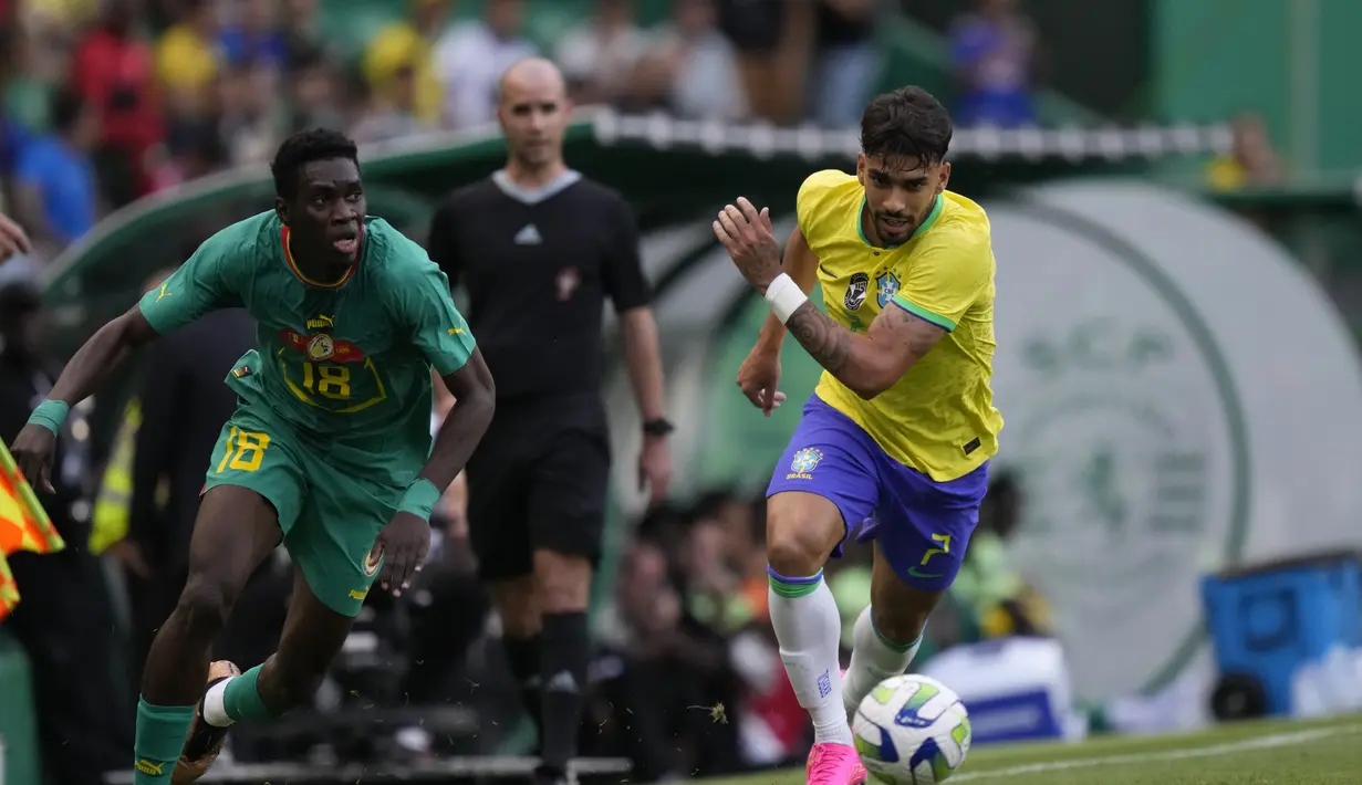 <p>Setelah gol Brasil itu, Senegal langsung mengamuk dengan mencetak tiga gol balasan pada pada menit ke-22, 52, 55. (AP Photo/Armando Franca)</p>