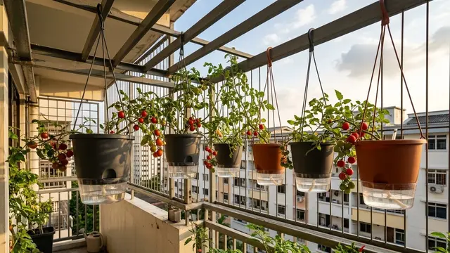 Ide Kebun Tomat Ceri Gantung untuk Lahan Sempit
