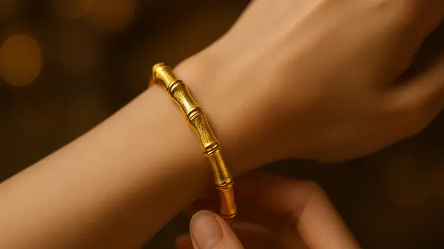 Gelang Emas 24 Karat 5 Gram Motif Bambu