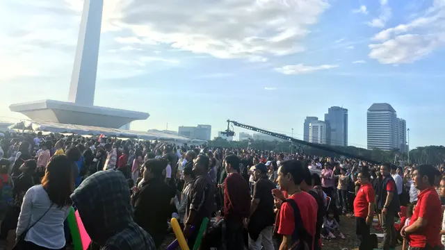 Perayaan Hari Paskah di Monas. (Liputan6.com/Lizsa Egeham)