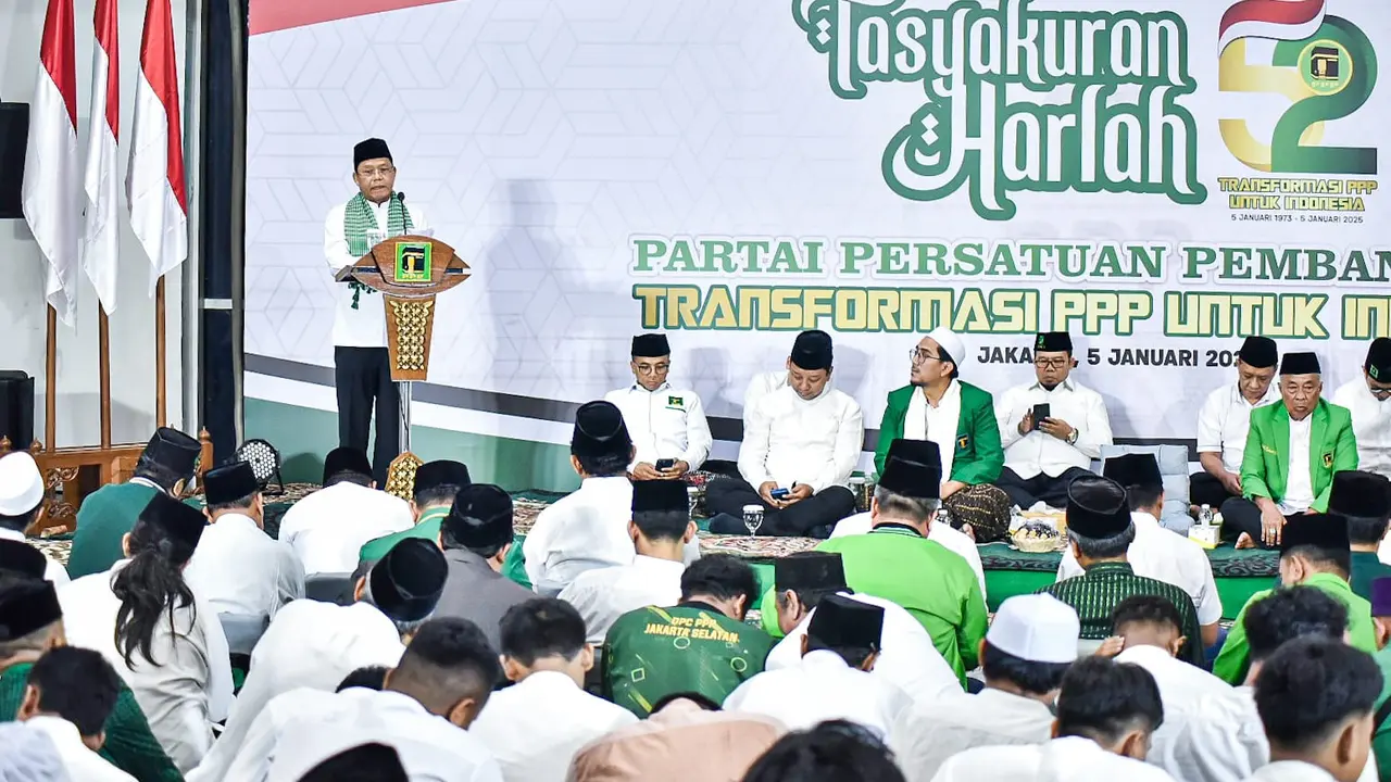 Plt Ketua Umum Partai Persatuan Pembangunan (PPP) Muhamad Mardiono menghadiri acara Tasyakuran, di Kantor DPP PPP, Menteng, Jakarta Pusat, Minggu malam (5/1/2025) (Istimewa)