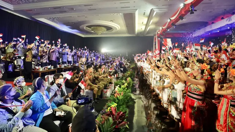 Malam puncak Gebyar Nusantara Gemilang Jawa Timur 2022 Polda Jatim dalam rangka memperingati HUT RI. (Istimewa).