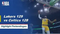 LeBron James membuat triple-double dengan 28 poin, 12 rebound, dan 12 assist saat Los Angeles mengalahkan Boston.