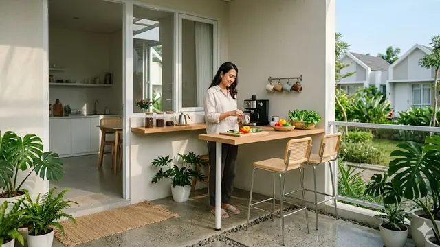 Model Rumah Kecil dengan Teras Multifungsi untuk Kegiatan Ibu Rumah Tangga
