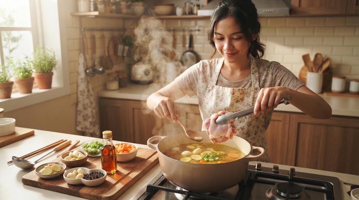 Membuat Sup Ayam Jahe