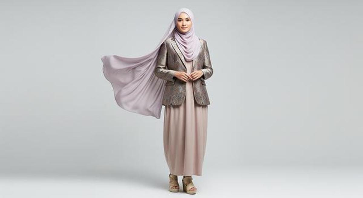 Cara Memadukan Gamis Brokat dengan Blazer agar Tidak Berlebihan, Tetap Anggun dan Modern