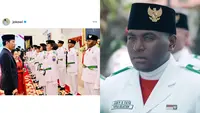 Juan Paulinus Damianus Faya anggota Paskibraka Nasional 2023 yang datang dari Papua Selatan punya cerita menarik untuk bisa lolos seleksi. (Foto: Tangkapan Layar YouTube Sekretariat Presiden &amp; Instagram @jokowi)