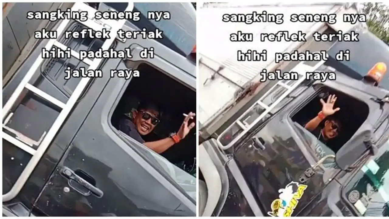 Momen Anak Ketemu Ayah yang Jadi Sopir Truk di Jalan Raya Ini Bikin Netizen Terharu