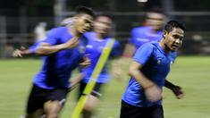 Evan Dimas dan kawan-kawan telah berkumpul dan melakukan sesi latihan bersama jelang pemusatan latihan yang akan dilaksanakan di Turki. (Bola.com/M iqbal Ichsan)