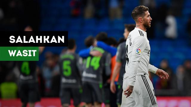 Pelatih Real Madrid, Santiago Solari mempertanyakan keputusan wasit yang tida menggunakan VAR saat Los Blancos kalah 0-2 dari Real Sociedad.