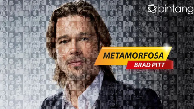 Metamorfosa Brad Pitt. (Foto: AFP/Bintang.com, Digital Imaging: Muhammad Iqbal Nurfajri/Bintang.com)