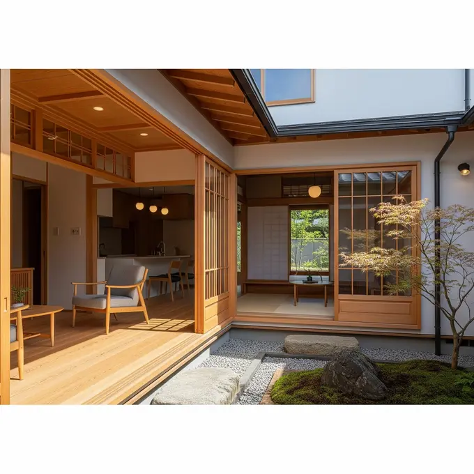 Rumah Kecil Elegan dengan Pintu Geser (Image by Gemini AI)