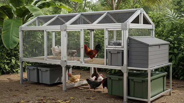 Kandang Ayam Kombinasi Besi dan Plastik Box