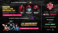 IEL Masterclass Webinar serta Ultimate Cosplay Championship, Jumat (11/12/2020) pukul 16.00 WIB dapat disaksikan melalui platform Vidio, laman Bola.com, dan Bola.net. (Dok. Vidio)