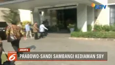 Prabowo dan Sandi bertemu SBY bahas penguatan visi misi jelang debat perdana capres dan cawapres.
