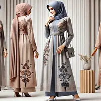 Gamis kombinasi terbaru (Foto: Rizka Nur Laily via ChatGPT)