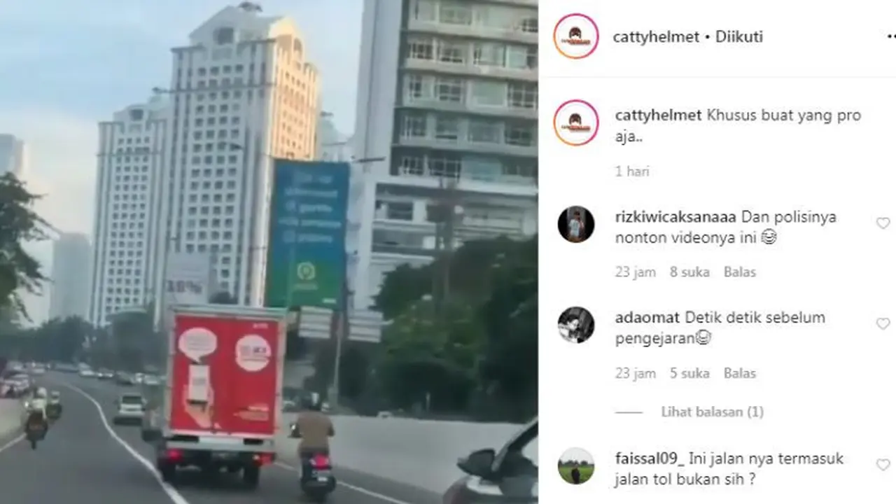 Begini Cara Cerdik Pemotor Menghindari Polisi (Instagram @cattyhelmet)