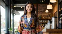 10 Mix and Match Batik Wanita Lengan Cape Anggun, Tampil Stylish dan Feminin