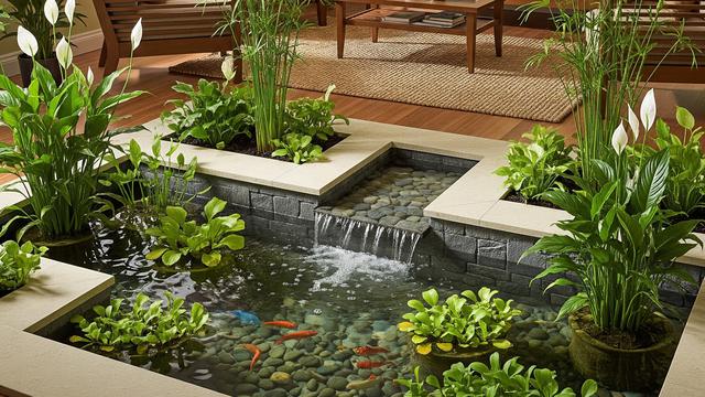 Dekorasi Ruang Tamu dengan Elemen Air