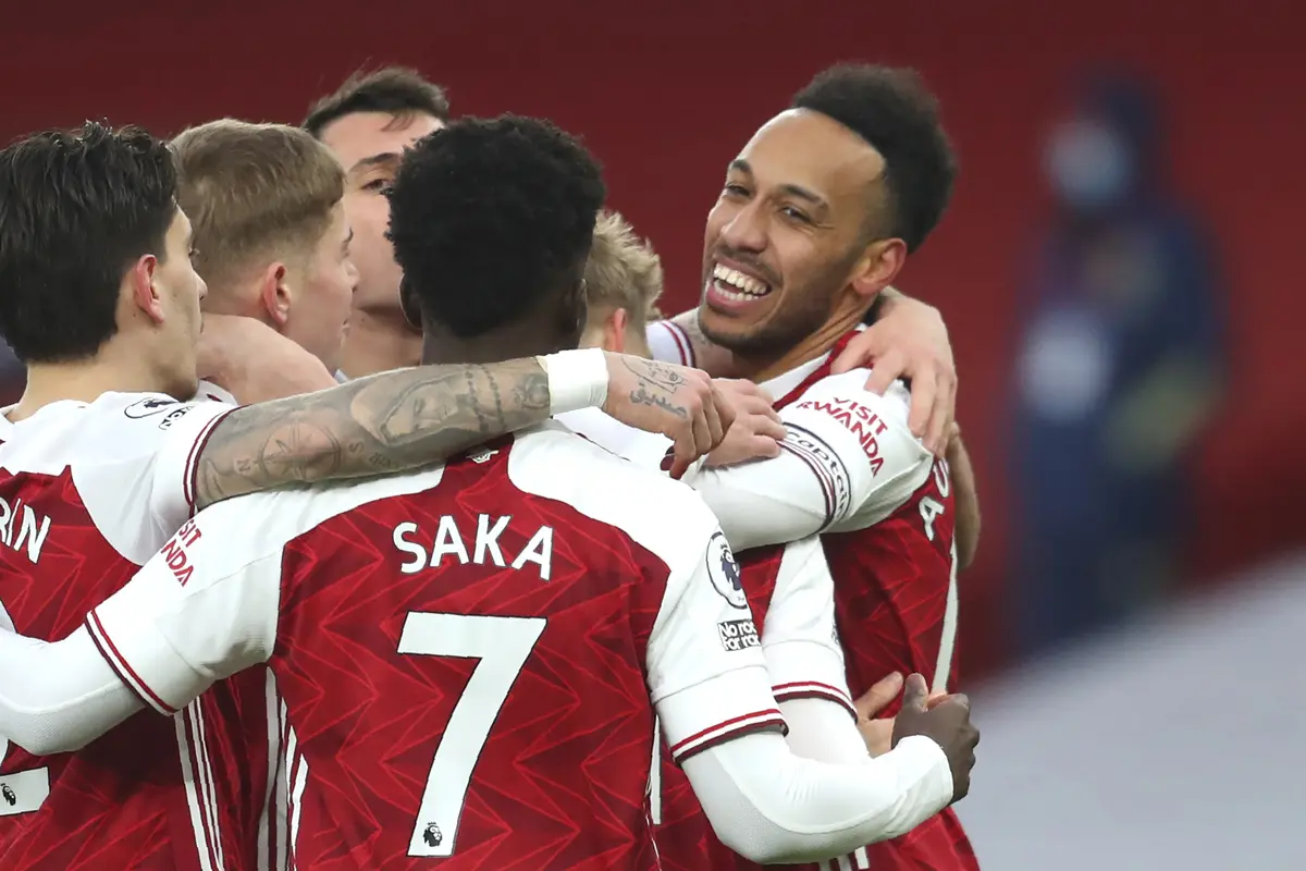 FOTO: Aubameyang Cetak Hattrick, Arsenal Tumbangkan Leeds United 4-2