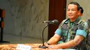 KSAU Agus Supriatna menerangkan pesawat F-16 yang terbakar merupakan hibah dari Amerika Serikat dan akan digunakan sebagai pengamanan Konferensi Asia Afrika (KAA) pekan depan, Jakarta, Kamis (16/4/2015).  (Liputan6.com/Yoppy Renato)