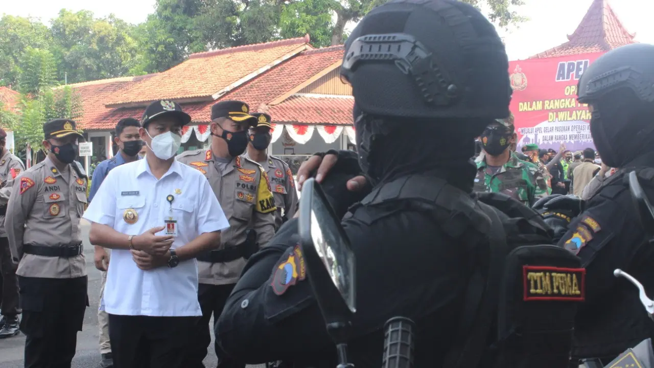 730 personil Polri, TNI dan Instansi terkait dikerahkan dalam pelaksanaan Operasi Ketupat Candi tahun 2021 di wilayah Kabupaten Pemalang. (Foto: Liputan6.com/Humas Polres Pemalang)