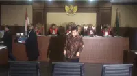 Ketua DPR Setya Novanto saat bersaksi dalam sidang kasus e-KTP, Jumat (3/11/2017). (Liputan6.com/Fachrur Rozie)