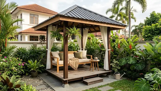 6 Model Gazebo Mini untuk Slow Living di Pekarangan Rumah, Sudut Santai Menenangkan