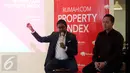 Country Manager Rumah.com, Wasudewan didampingi VP Economist PermataBank, Josua Pardede saat Property Index di Jakarta (29/3). Indeks ini adalah bentuk transparansi data properti Indonesia bagi pencari hunian, agen, dan developer properti. (Liputan6.com)