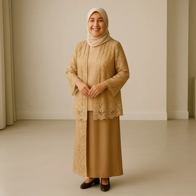 Model Baju Brokat untuk Ibu Pengantin Terbaru 2025/via AI