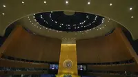 Presiden Otoritas Palestina Mahmoud Abbas saat berpidato di hadapan Sidang ke-79 Majelis Umum PBB pada Kamis (26/9/2024). (Dok. AP Photo/Frank Franklin II)