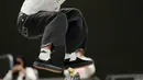 Atlet skateboard Indonesia Basral Graito Hutomo beraksi pada final nomor street putra Asian Games 2026 di Aichi Sky Expo, Tokoname, Aichi, Jepang, Minggu (27/9/2026). Basral finis di peringkat keempat dengan raihan 151,41 poin. (AP Photo/Dita Alangkara)