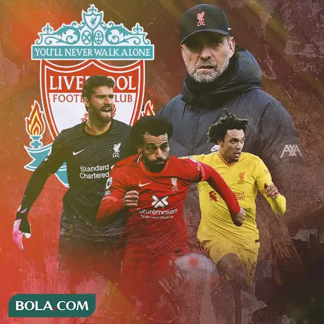 Liverpool - Jurgen Klopp dikelilingi Mohamed Salah, Alisson, Alexander Arnold