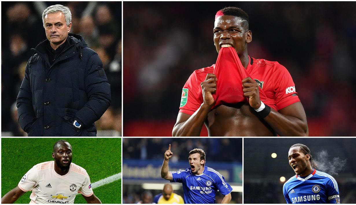 Berikut ini para pemain top dunia yang pernah diboyong Jose Mourinho dengan harga selangit. Diantaranya, Paul Pogba, Romelu Lukaku dan Didier Drogba. (Foto Kolase AFP)