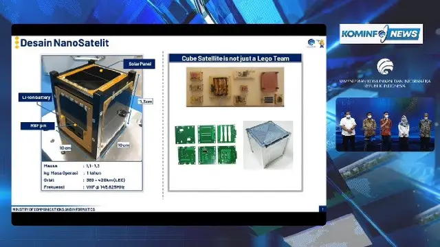 Menkominfo menyatakan dukungannya terhadap pengembangan satelit nano yang dibuat oleh para peneliti dalam negeri (Tangkapan layar Kemkominfo TV)