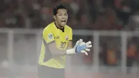 Kiper Persija Jakarta, Rizky Darmawan, saat pertandingan melawan Home United pada laga Piala AFC di SUGBK, Jakarta, Selasa (15/5/2018). Persija takluk 1-3 dari Home United. (Bola.com/M Iqbal Ichsan)