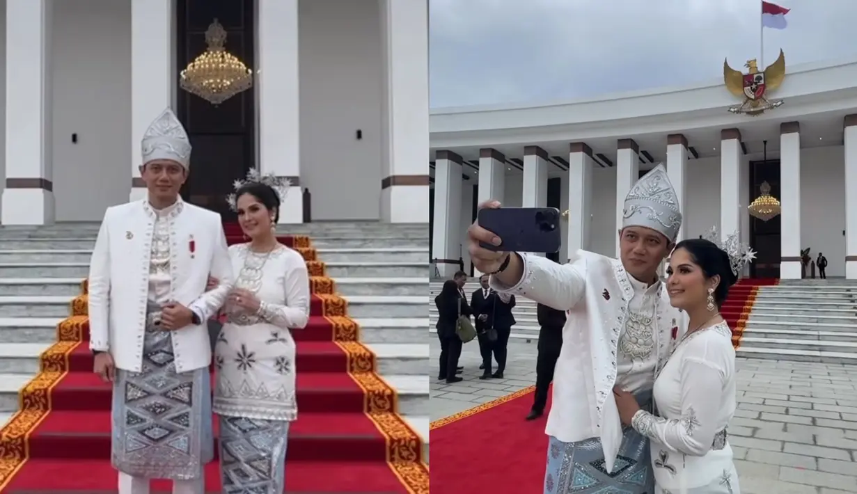<p>Annisa Pohan dan Agus Harimurti Yudhoyono di Ibu Kota Nusantara (IKN) saat HUT ke-79 RI. (Dok: @annisapohan)</p>