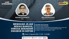Liputan6 Update Senin, 15 Agustus 2022  |  Pukul 11.00 WIB  |  Tema: Menguak Jejak Beras Bansos, Hingga Berakhir Dikubur di Depok  |  Host: Wayan Diananto

Laporan Langsung:
- Update Kasus Brigadir J
- Jokowi Terima Penghargaan Swasembada Beras D...
