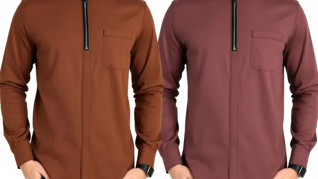 Kemeja Koko dengan Aksen Ritsleting Depan