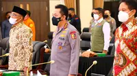Kapolri Jenderal Listyo Sigit Prabowo menghadiri rapat koordinasi lintas sektoral persiapan menghadapi Idul Fitri 1443 Hijriah di Gedung Mabes Polri, Jakarta Selatan, Kamis (14/4/2022). (Ist)