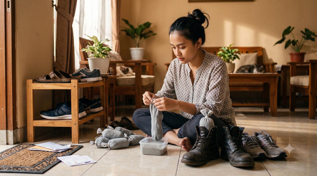 Trik Menghilangkan Bau Sepatu di Dalam Rumah
