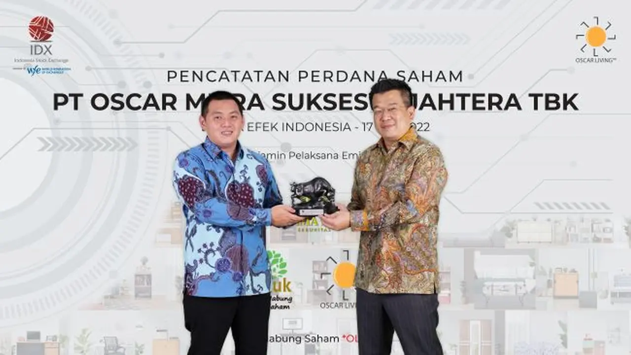Pencatatan perdana saham PT Oscar Mitra Sukses Sejahtera Tbk (OLIV) pada Selasa (17/5/2022) (Dok: BEI)
