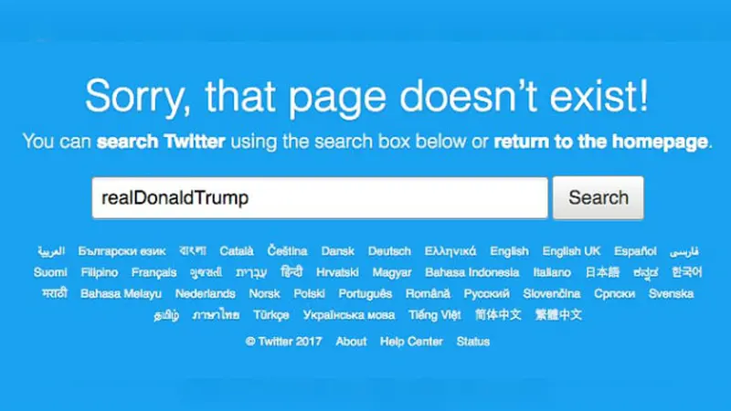 Akun Twitter Donald Trump mendadak lenyap dari peredaran (Twitter)