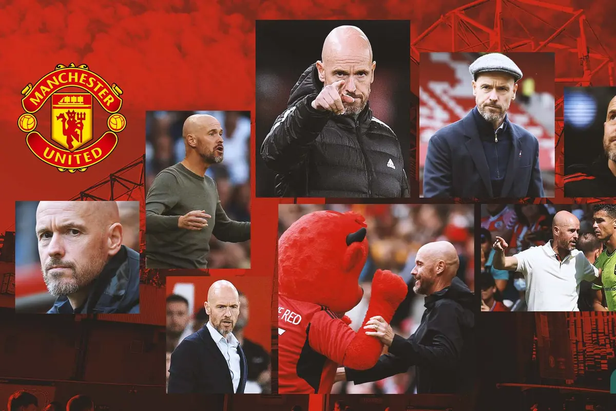 Kolase - Beragam Aksi Erik ten Hag bersama MU