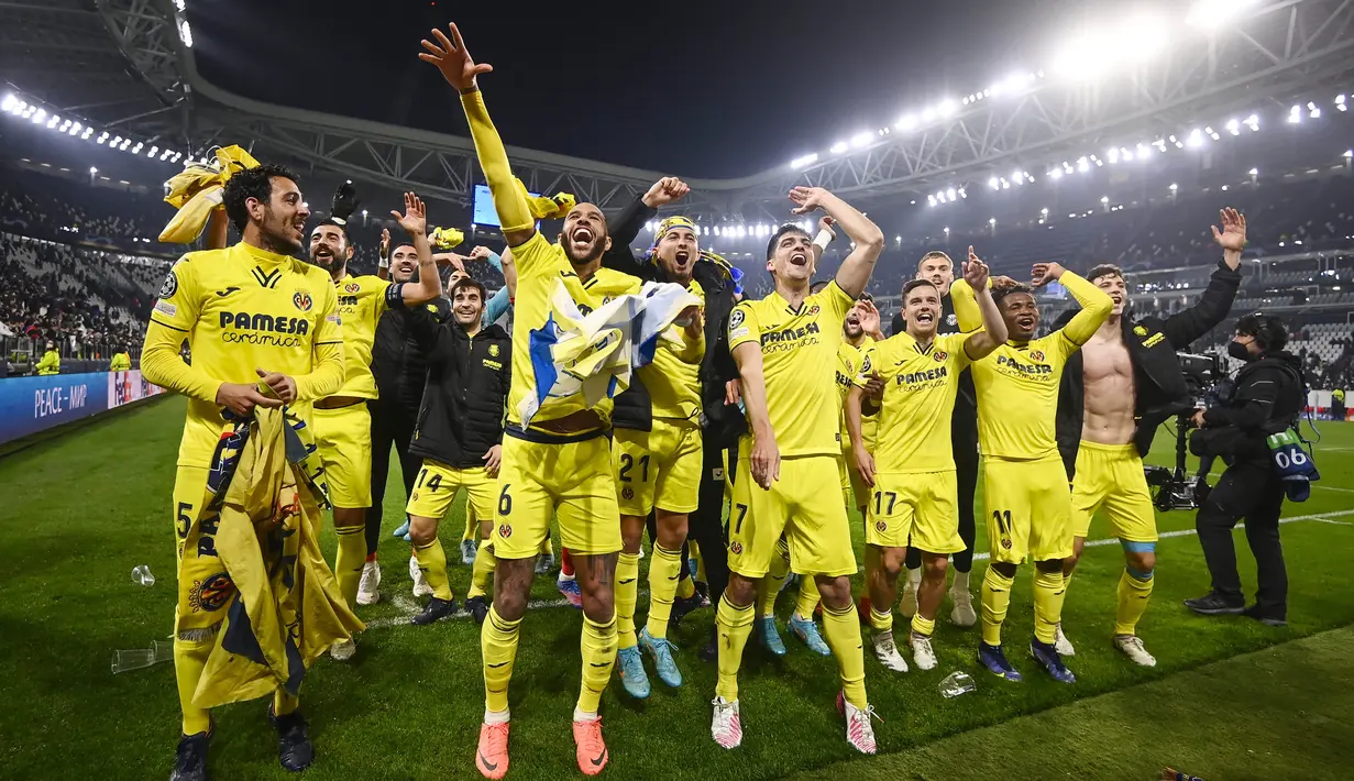 Hasil tersebut membuat Villarreal unggul agregat dengan skor 4-1. Dengan begitu, mereka dinyatakan lolos ke perempat final dan mendepak Juventus dari kompetisi bergengsi ini. (Fabio Ferrari, LaPresse via AP)